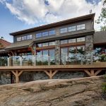 Normerica Timber Frame Exterior Cottage Rear View Lake View Porch.
