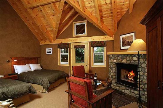 Normerica Timber Frames, Commercial Projects, Buffalo Mountain Lodge, Hotel, Banff, Canada, Interior, Bedroom