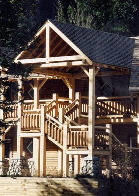 Normerica Timber Frames, Commercial Projects, Buffalo Mountain Lodge, Hotel, Banff, Canada, Exterior