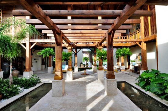 Normerica Timber Frames, Commercial Project, Las Iguanas Villas, Dominican Republic, Interior, Lower Walkway, Villas