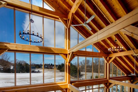 Normerica Timber Frames, Commercial Projects, Blue Mountain South Lodge, Interior, Collingwood, Ontario, Ski Resort, Clubhouse