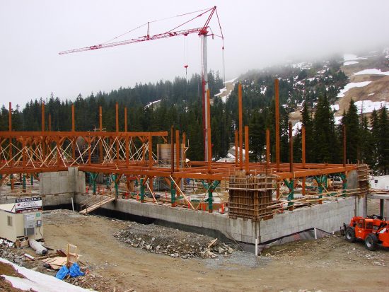 Normerica Timber Frame, Commercial Project, Cypress Mountain Day Lodge, Ski Resort, West Vancouver, British Columbia, Exterior, Construction