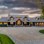 Custom Beachside Home | Timber Frame Homes | Normerica | Exterior, Front View, Evening, Garage