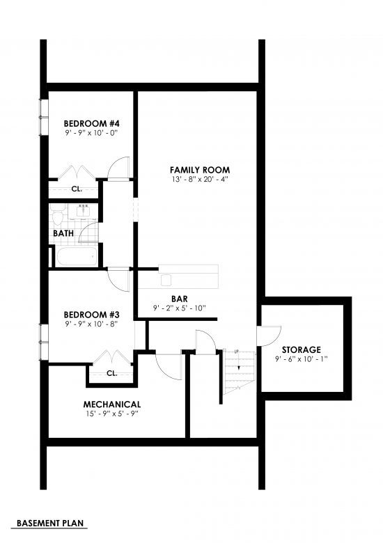 Scandinavian Cabin The Osler 4132 Floor Plan Basement Normerica Timber Homes